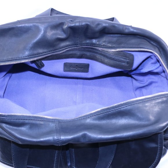Cole Haan Black Leather Full-Size Duffel Bag - Picture 5 of 6